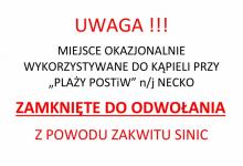 Sanepid zamyka kolejne kąpieliska w regionie. Tym razem Necko.