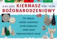 Zapraszamy 6 grudnia 2025 roku w godzinach 9:00 – 13:00 na Kiermasz Bożonarodzeniowy WTZ, który odbędzie się w Augustowie, ul. Portowa 12. Do nabycia: ozdoby ceramiczne, stroiki świąteczne i wiele innych niepowtarzalnych rzeczy.