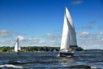 The photo shows a sailing yacht on Lake Necko, photo by J. Koniecko