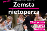 Plakat wydarzenia: Retransmisja "Zemsta nietoperza", 28 stycznia 2022, godz. 18:30, Sala widowiskowa