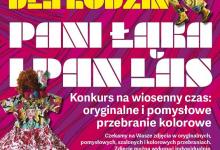 Zdjęcie przedstawia plakat wydarzenia "Kreatywny konkurs plastyczny Pani Łąka i Pan Las - konkurs na najlepsze przebranie"
